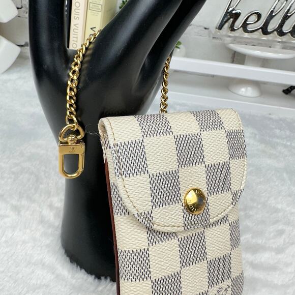 Louis Vuitton Damier Azur small wristlet 
pouch lanyard. ID/ badge holder CUTE - Picture 3 of 14